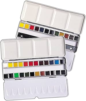 Amazon | ラウニー 水彩絵具 一般用 メタルボックス 24色セット 31-24